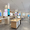 Modern Digital Store With 5G Technology Smartphone Displays And Showcase Areas
