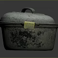 Vintage Metal Cooking Pot With Lid And Handles For Kitchen Use