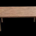Wooden Rectangular Table With Four Legs And Natural Wood Grain Design 3d model