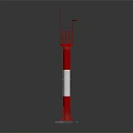 Red And White Lighthouse Model With Ladder Platform And Square Base 3d model