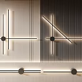 Modern Minimalist Wall Lamps With Sleek Black Lines On Textured Vertical Walls
