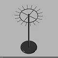 Black Metal Sun Shaped Dish Rack With Spikes And Round Base For Kitchen