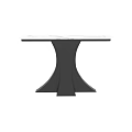 Elegant Modern Dining Table With Smooth Marble Top And Unique Black Curved Base 3d model