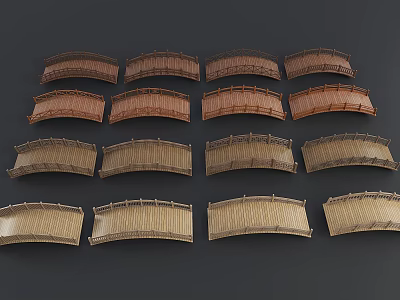 Landscape Wooden Bridge Landscape Small Arch Bridge Wooden Arch Bridge Courtyard Bridge Trestle Bridge 3d model
