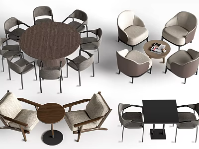 Various Modern Stools With Matching Tables For Living Room And Dining Area 3d model
