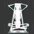 Metallic Skeleton Structure Sculpture Carving On Pedestal Base With Intricate Design