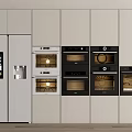 Sleek Modern Built in Kitchen Appliances with Refrigerator Ovens and Cabinetry