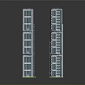 Multiple Modern Office Buildings With Glass Curtain Walls And Green Foundation Exterior