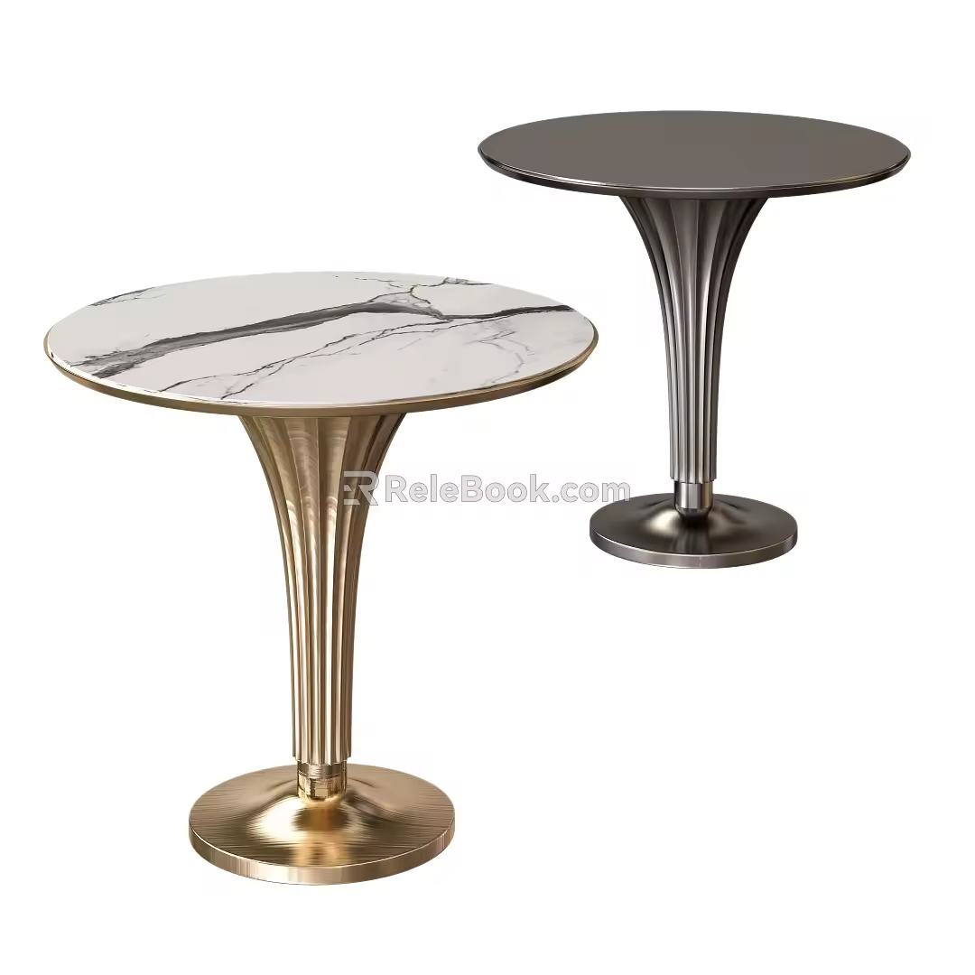 Marble Side Table Corner Table Round Table Coffee Table Light Luxury Side Table 3d model