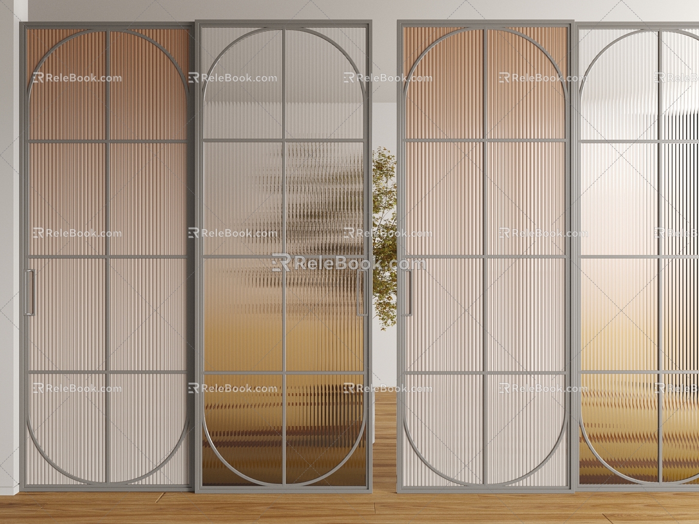 French sliding door 3d model