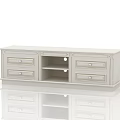 Modern White TV Stand With Drawers And Open Shelves For Living Room