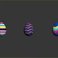 Colorful Decorated Easter Eggs With Various Designs And Vibrant Patterns Arranged On Black Surface
