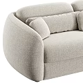 Modern Beige Two Seater Sofa With Comfortable Armrests And Soft Cushions 3d model