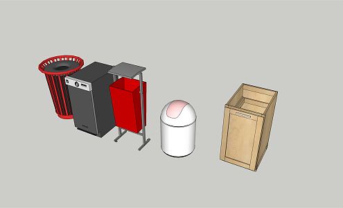 Modern trash can garbage sorting station garbage bin garbage room sorting bin 3d model