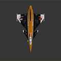 Space Themed Orange Black Fighter Jet Model With Red Logo And Cockpit