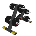 Fitness Dumbbell Rack With Multiple Weights Black Frame And Yellow Base For Home Gym Equipment