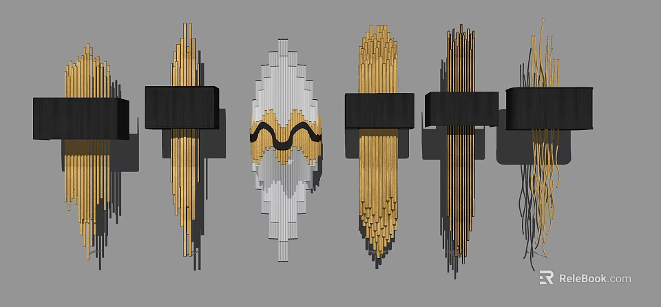 Modern Wall Sconces with Various Contemporary Designs Gold Silver Black Accents for Home Interior 3d model 