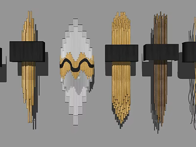Modern Wall Sconces with Various Contemporary Designs Gold Silver Black Accents for Home Interior 3d model