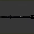 Black Military Missile Weapon with C4 Marking and Tactical Aerodynamic Design