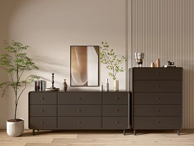 Modern Black Cabinet Side Cabinet Bucket Cabinet Low Cabinet Whole Cabinet Side Cabinet Balcony Cabinet Locker Entrance Cabinet 3d model