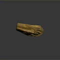 Golden Hand Sculpture with Bronze Like Material and Smooth Surface on Dark Background