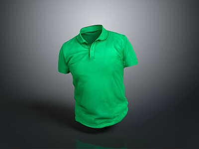 Green Short Sleeve Polo Shirt Casual Comfortable Classic Design for Daily Wear 3d model
