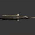 Realistic Silver Fish Side View With Shiny Scales On Dark Background
