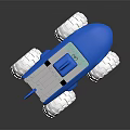 Playful Children's Blue Shark Shaped Toy Car With Big White Wheels
