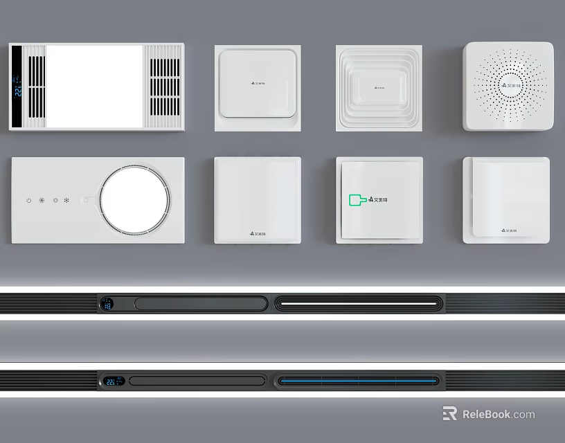 Various Modern Air Conditioner Vents With Different Design Styles For Home Use 3d model 