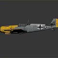 Vintage Gray And Yellow Fighter Plane Model With Black Crosses On Wings