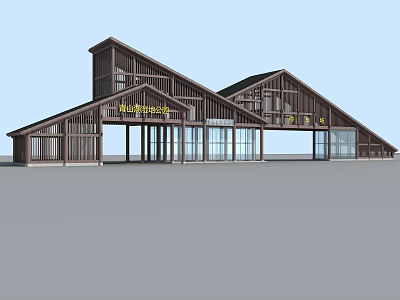 new chinese style gate 3d model