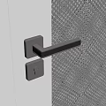 Modern Gray Door Handle With Lock And Geometric Pattern Design 3d model