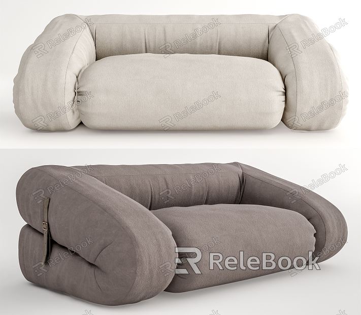 Modern Multiplayer Sofa Fabric Lazy Sofa Double Sofa model