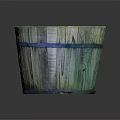 Rustic Wooden Bucket With Striped Design For Home Decor And Storage