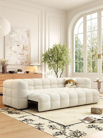 Cream wind cotton candy sofa functional electric sofa 3d model