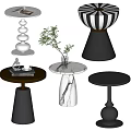 Modern Side Table Combination Metal Side Table Round Side Table Corner Table Marble Side Table Coffee Table 3d model