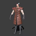 Medieval Fantasy Game Movie Character Wearing Purple Armor With Headscarf Arm Guards And Leg Greaves