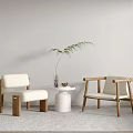 Modern Casual Table and Chair Combination Single Sofa 3d model