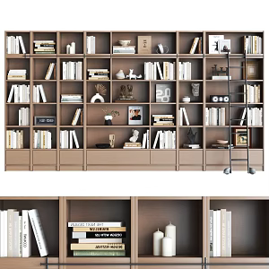Modern Bookcase Combination Bookcase Study Bookcase Full Wall Bookcase Antique 3d model