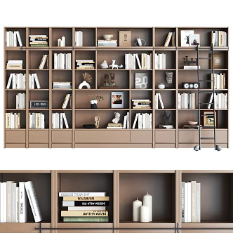 Modern Bookcase Combination Bookcase Study Bookcase Full Wall Bookcase Antique 3d model