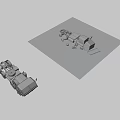 Military Style Multi Wheel Heavy Duty Utility Vehicle Featuring Long Body And Storage Compartments