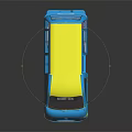 Blue And Yellow Mobile Medical Van With Yellow Stripes And Side Windows