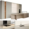 Modern Kitchen Interior Featuring Sleek Light Wood Cabinets And Central Island Counter