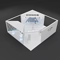 HONOR Exhibition Booth With White Modern Design Geometric Elements And Brand Logo