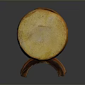Traditional Handcrafted Cylindrical Bamboo Household Item With Carved Patterns And Wooden Stand