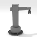 Gray Industrial Mechanical Device With Cylindrical Base Vertical Column And Horizontal Arm 3d model