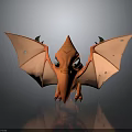 Small Orange Dragon With Large Eyes And Bat Like Wings Cartoon Style Design