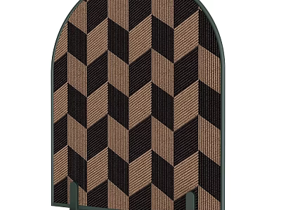 Stylish Modern Geometric Screen Featuring Detailed Black And Brown Chevron Pattern 3d model