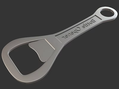 Silver Metal Bottle Opener With Safe Opener Engraving And Functional Design 3d model