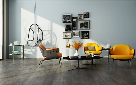 Modern leisure sofa combination chair 3d model